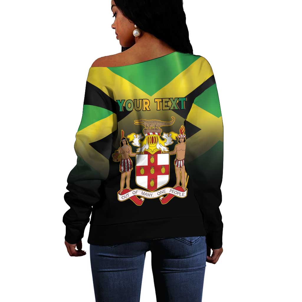 Personalized Jamaica Off Shoulder Sweater Stay Strong - Stay Safe - African Pride