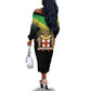 Personalized Jamaica Off The Shoulder Long Sleeve Dress Stay Strong - Stay Safe - African Pride