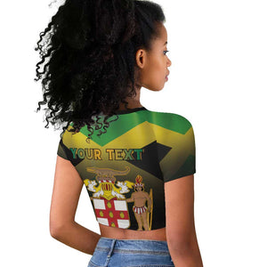 Personalized Jamaica Raglan Cropped T shirt Stay Strong - Stay Safe - African Pride