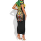Personalized Jamaica Short Sleeve Bodycon Dress Stay Strong - Stay Safe - African Pride