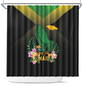 Jamaica Shower Curtain Stay Strong - Stay Safe - African Pride