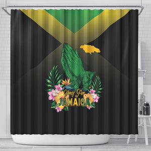 Jamaica Shower Curtain Stay Strong - Stay Safe - African Pride