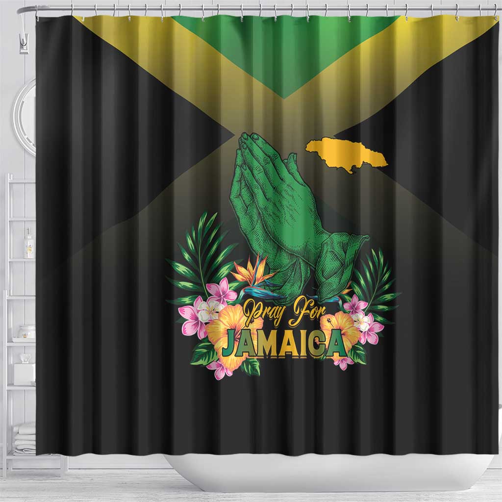 Jamaica Shower Curtain Stay Strong - Stay Safe - African Pride
