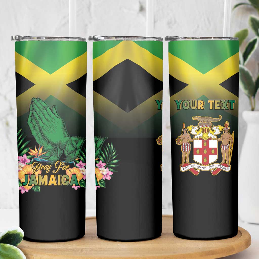 Personalized Jamaica Skinny Tumbler Stay Strong - Stay Safe - African Pride