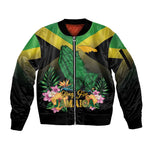 Personalized Jamaica Sleeve Zip Bomber Jacket Stay Strong - Stay Safe - African Pride