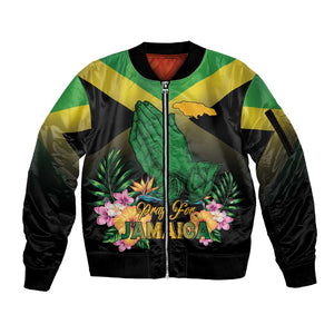 Personalized Jamaica Sleeve Zip Bomber Jacket Stay Strong - Stay Safe - African Pride