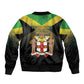 Personalized Jamaica Sleeve Zip Bomber Jacket Stay Strong - Stay Safe - African Pride