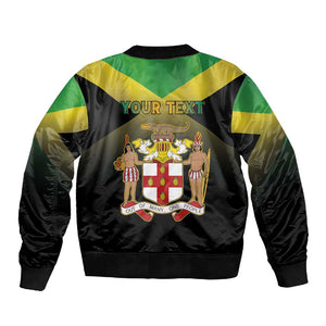 Personalized Jamaica Sleeve Zip Bomber Jacket Stay Strong - Stay Safe - African Pride