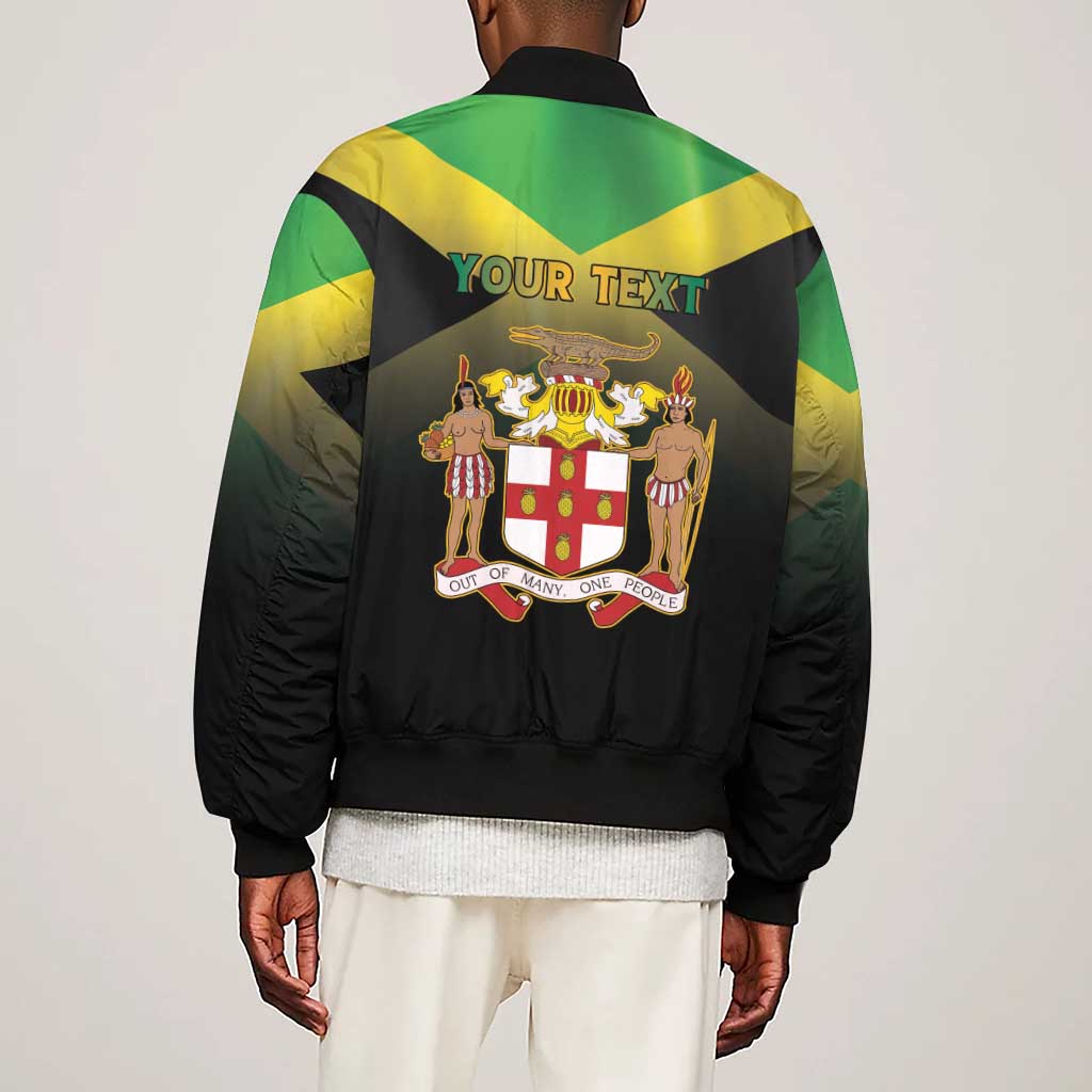 Personalized Jamaica Sleeve Zip Bomber Jacket Stay Strong - Stay Safe - African Pride