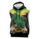Personalized Jamaica Sleeveless Hoodie Stay Strong - Stay Safe - African Pride