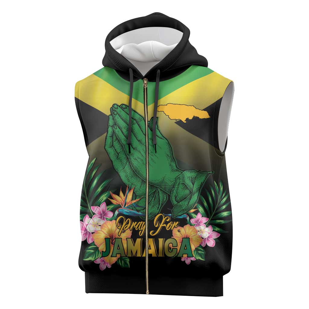 Personalized Jamaica Sleeveless Zip Hoodie Stay Strong - Stay Safe - African Pride