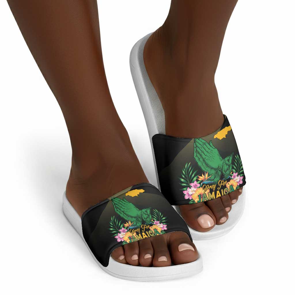 Pray For Jamaica Slide Sandals Jamaica Strong