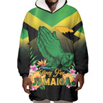 Personalized Jamaica Wearable Blanket Hoodie Stay Strong - Stay Safe - African Pride