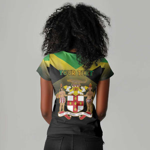 Personalized Jamaica Women V-Neck T-Shirt Stay Strong - Stay Safe - African Pride