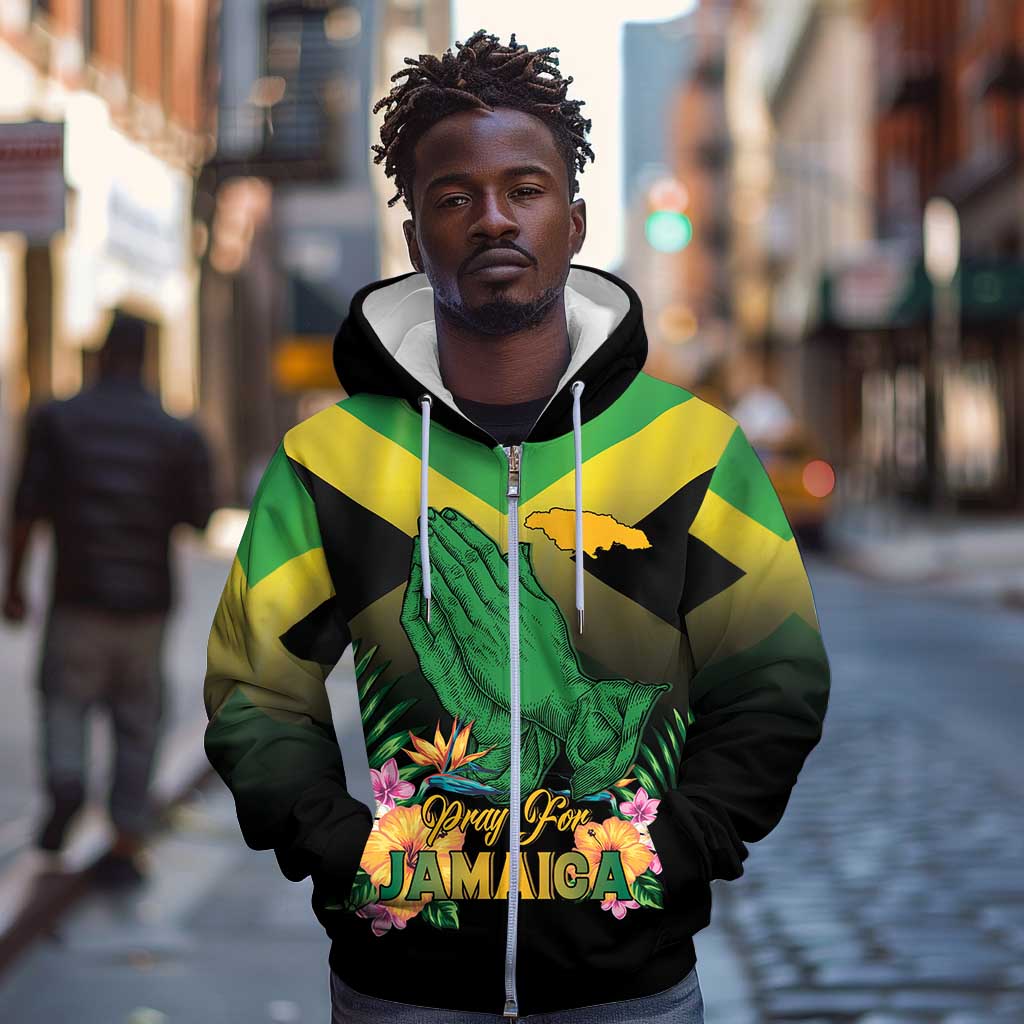 Personalized Jamaica Zip Hoodie Stay Strong - Stay Safe - African Pride