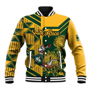 Custom South Africa Rugby Baseball Jacket Springboks With Protea Cynaroides LT18
