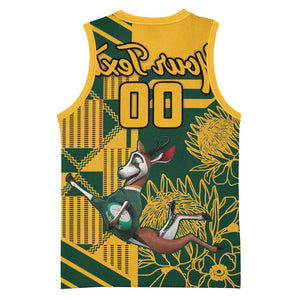 Custom South Africa Rugby Basketball Jersey Springboks With Protea Cynaroides - African Pride