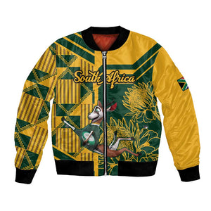 Custom South Africa Rugby Bomber Jacket Springboks With Protea Cynaroides