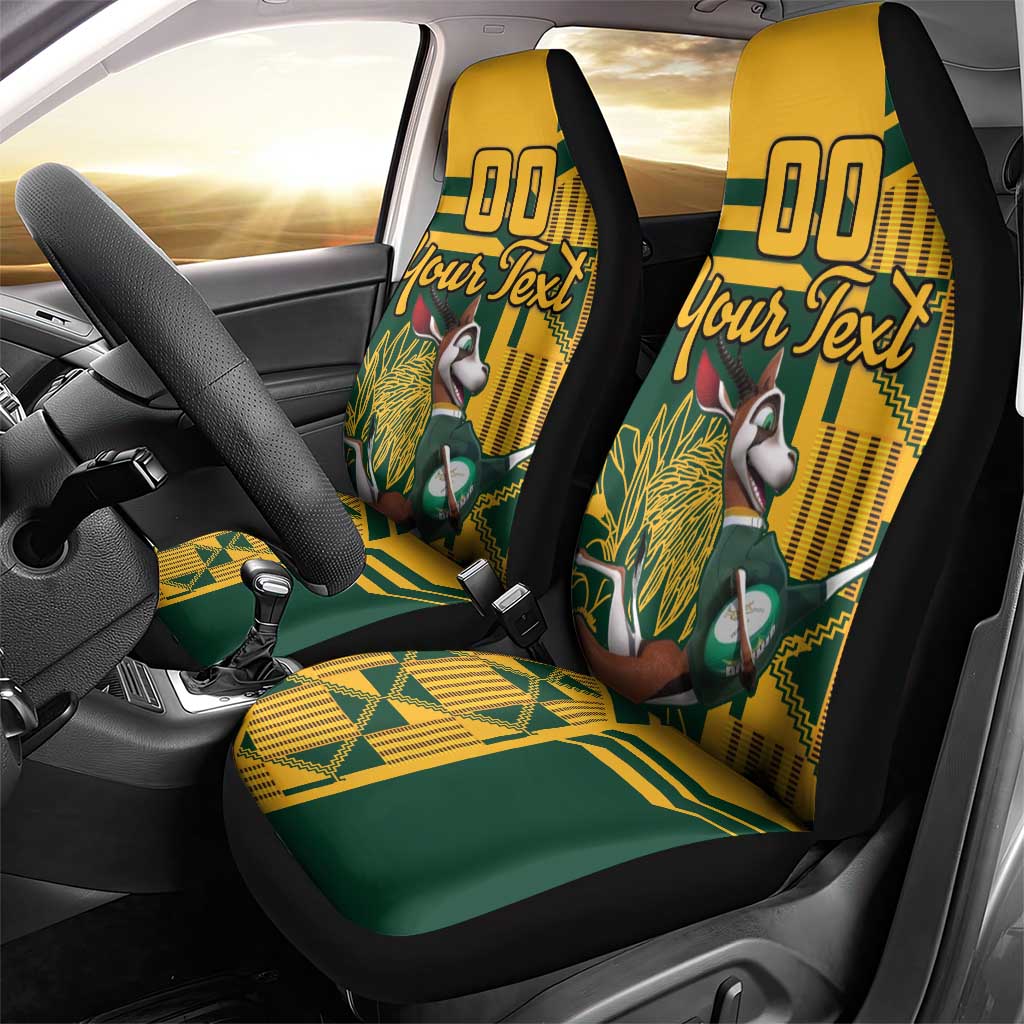 Custom South Africa Rugby Car Seat Cover Springboks With Protea Cynaroides
