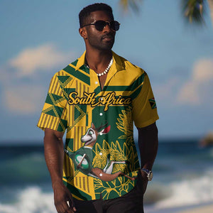 Custom South Africa Rugby Hawaiian Shirt Springboks With Protea Cynaroides