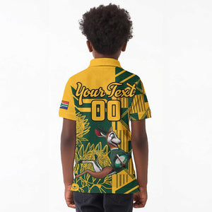 Custom South Africa Rugby Kid Polo Shirt Springboks With Protea Cynaroides