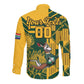 Custom South Africa Rugby Long Sleeve Button Shirt Springboks With Protea Cynaroides