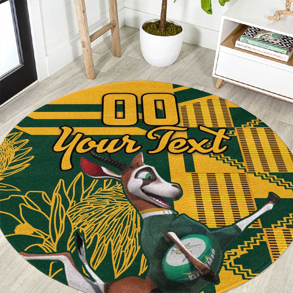 Carpets Rugby Team Custom South Africa Rugby Round Carpet Springboks With Protea ...