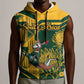 Custom South Africa Rugby Sleeveless Hoodie Springboks With Protea Cynaroides - African Pride
