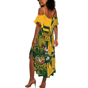 Custom South Africa Rugby Summer Maxi Dress Springboks With Protea Cynaroides