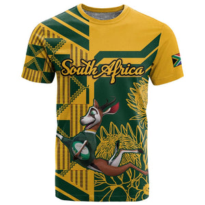 Custom South Africa Rugby T shirt Springboks With Protea Cynaroides