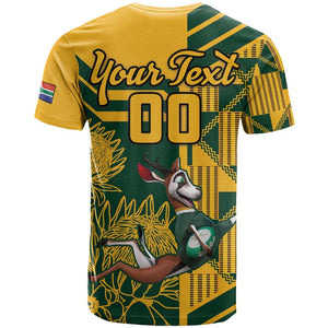 Custom South Africa Rugby T shirt Springboks With Protea Cynaroides