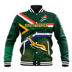 Custom South Africa Rugby Baseball Jacket Springboks Mascot African Pattern LT18