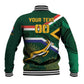 Custom South Africa Rugby Baseball Jacket Springboks Mascot African Pattern LT18