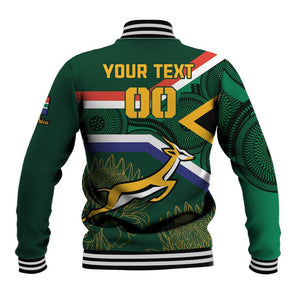 Custom South Africa Rugby Baseball Jacket Springboks Mascot African Pattern LT18