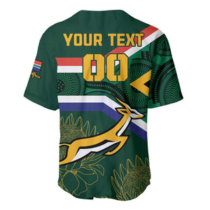 Custom South Africa Rugby Baseball Jersey Springboks Mascot African Pattern