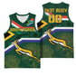 Custom South Africa Rugby Basketball Jersey Springboks Mascot African Pattern - African Pride