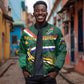 Custom South Africa Rugby Bomber Jacket Springboks Mascot African Pattern