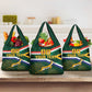 Custom South Africa Rugby Grocery Bag Springboks Mascot African Pattern