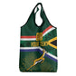 Custom South Africa Rugby Grocery Bag Springboks Mascot African Pattern