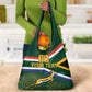 Custom South Africa Rugby Grocery Bag Springboks Mascot African Pattern