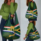 Custom South Africa Rugby Grocery Bag Springboks Mascot African Pattern