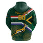Custom South Africa Rugby Hoodie Springboks Mascot African Pattern