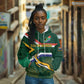 Custom South Africa Rugby Hoodie Springboks Mascot African Pattern