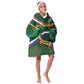 Custom South Africa Rugby KId Wearable Blanket Hoodie Springboks Mascot African Pattern