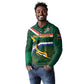 Custom South Africa Rugby Long Sleeve Polo Shirt Springboks Mascot African Pattern