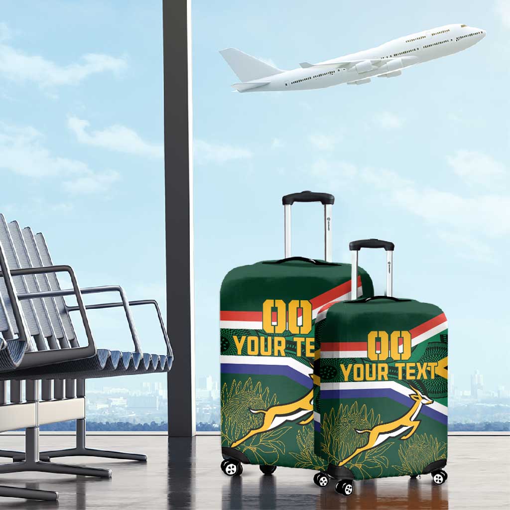 Custom South Africa Rugby Luggage Cover Springboks Mascot African Pattern