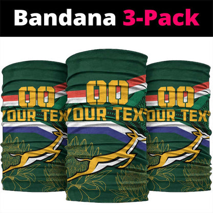 Custom South Africa Rugby Neck Gaiter Springboks Mascot African Pattern LT18