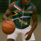 Custom South Africa Rugby Sleeveless Zip Hoodie Springboks Mascot African Pattern - African Pride