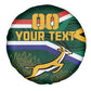 Custom South Africa Rugby Spare Tire Cover Springboks Mascot African Pattern