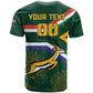 Custom South Africa Rugby T shirt Springboks Mascot African Pattern